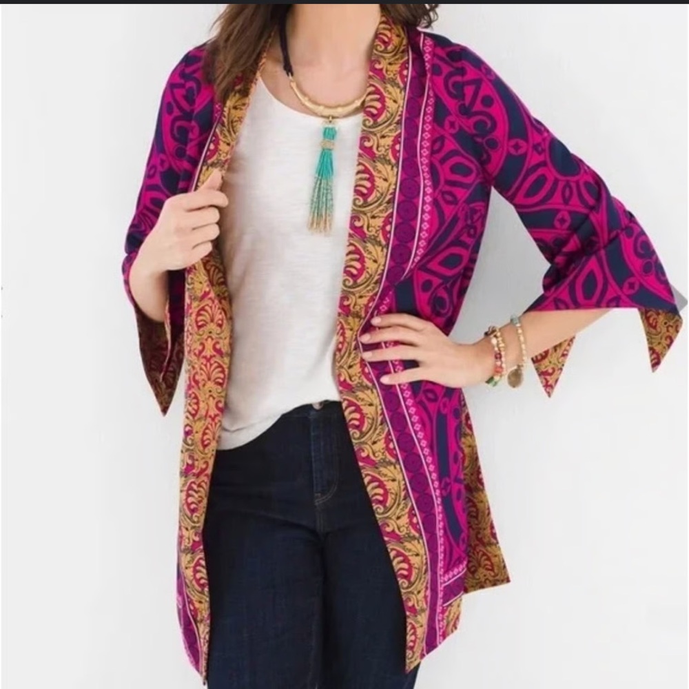 Chicos reversible 3/4 sleeve kimono L/XL - Picture 1 of 7